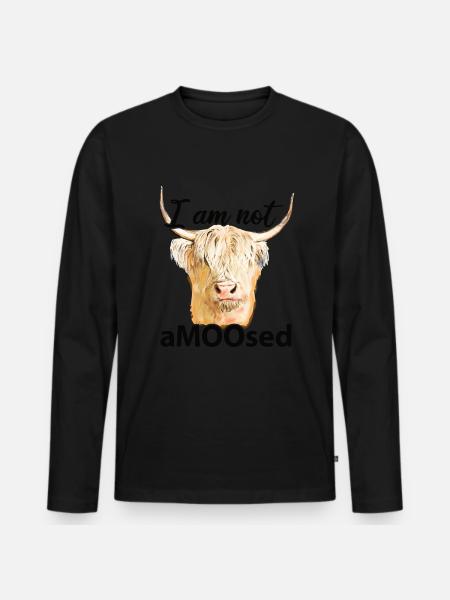 Highland cow - Men's Premium Organic Long Sleeve Shirt - black