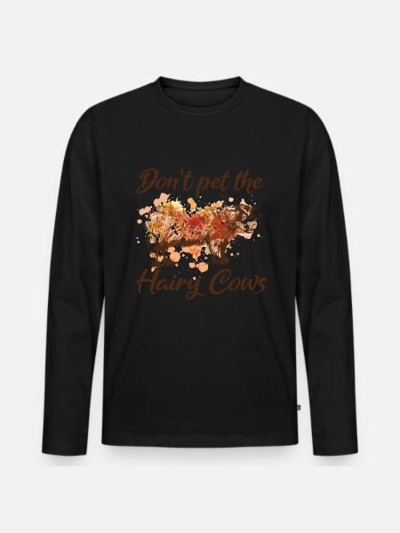 Highland cow - Men's Premium Organic Long Sleeve Shirt - black