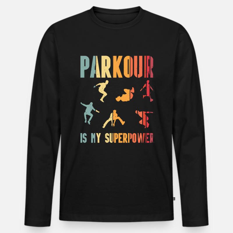 Parkour - Männer Premium Bio Langarmshirt - Schwarz
