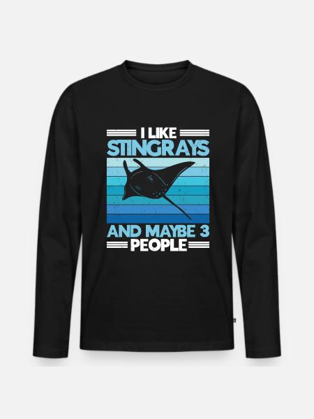 Stingray - Men's Premium Organic Long Sleeve Shirt - black