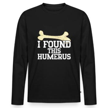 Archaeology - Men's Premium Organic Long Sleeve Shirt - black - Front - Nico (187cm)