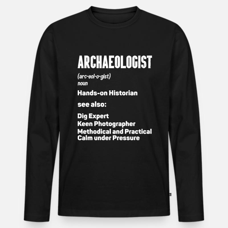 Archäologie - Männer Premium Bio Langarmshirt - Schwarz