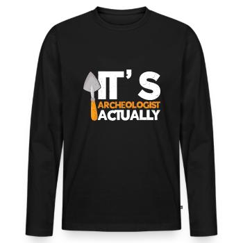 Archaeology - Men's Premium Organic Long Sleeve Shirt - black - Front - Nico (187cm)