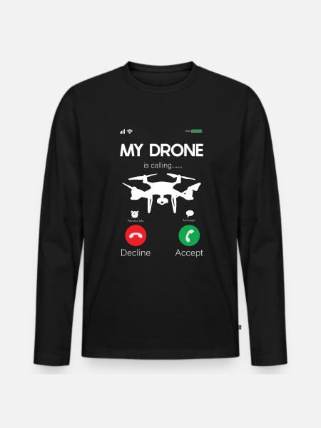 Drone - Men's Premium Organic Long Sleeve Shirt - black