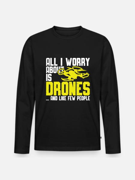 Drone - T-shirt manches longues Premium bio Homme - noir