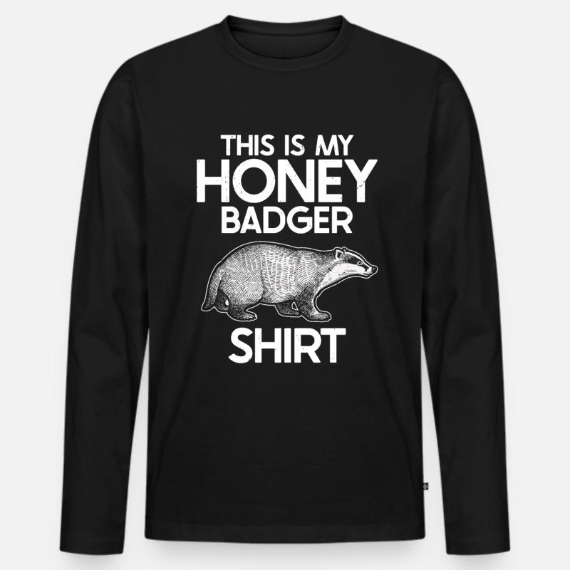 Honig Dachs - Männer Premium Bio Langarmshirt - Schwarz