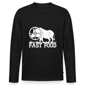 Chasse au cochon Chasseur Chasse au cochon - T-shirt manches longues Premium bio Homme - noir - Devant - Nico (187cm)