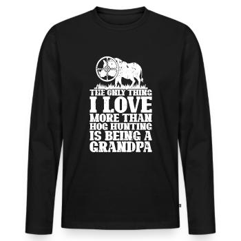 Pig Hunting Hunter Pig Hunting - Men's Premium Organic Long Sleeve Shirt - black - Front - Nico (187cm)