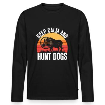Chasse au cochon Chasseur Chasse au cochon - T-shirt manches longues Premium bio Homme - noir - Devant - Nico (187cm)