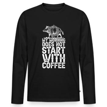 Pig Hunting Hunter Pig Hunting - Men's Premium Organic Long Sleeve Shirt - black - Front - Nico (187cm)