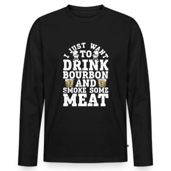 Bourbon-Smoker-Grillwhisky - Männer Premium Bio Langarmshirt - Schwarz - Vorne - Nico (187cm)