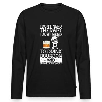 Bourbon-Smoker-Grillwhisky - Männer Premium Bio Langarmshirt - Schwarz - Vorne - Nico (187cm)