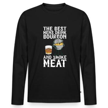 Bourbon-Smoker-Grillwhisky - Männer Premium Bio Langarmshirt - Schwarz - Vorne - Nico (187cm)