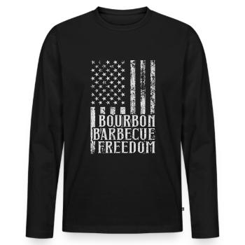 Bourbon-Smoker-Grillwhisky - Männer Premium Bio Langarmshirt - Schwarz - Vorne - Nico (187cm)