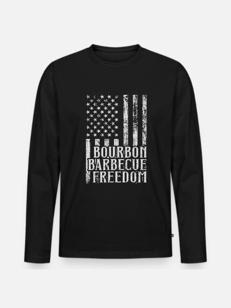 Bourbon smoker grilled whisky - Men's Premium Organic Long Sleeve Shirt - black