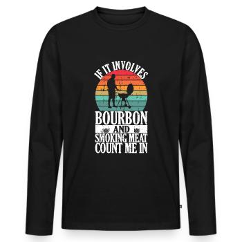 Bourbon-Smoker-Grillwhisky - Männer Premium Bio Langarmshirt - Schwarz - Vorne - Nico (187cm)