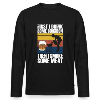 Bourbon-Smoker-Grillwhisky - Männer Premium Bio Langarmshirt - Schwarz - Vorne - Nico (187cm)