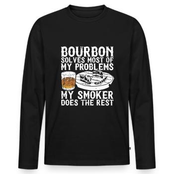 Bourbon-Smoker-Grillwhisky - Männer Premium Bio Langarmshirt - Schwarz - Vorne - Nico (187cm)