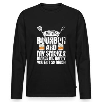Bourbon-Smoker-Grillwhisky - Männer Premium Bio Langarmshirt - Schwarz - Vorne - Nico (187cm)