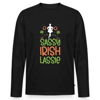 Irish Dance St. Patrick's Dance - Men's Premium Organic Long Sleeve Shirt - black - Front - Nico (187cm)