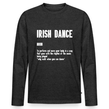 Irish Dance St. Patrick's Dance - Men's Premium Organic Long Sleeve Shirt - heather anthracite - Front - Nico (187cm)