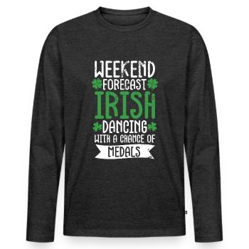 Irish Dance St. Patrick's Dance - Men's Premium Organic Long Sleeve Shirt - heather anthracite - Front - Nico (187cm)