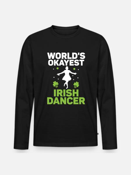 Irish Dance St. Patrick's Dance - Men's Premium Organic Long Sleeve Shirt - black