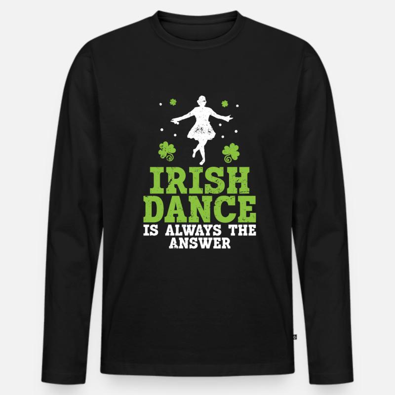 Irish Dance St. Patricks Tanz - Männer Premium Bio Langarmshirt - Schwarz
