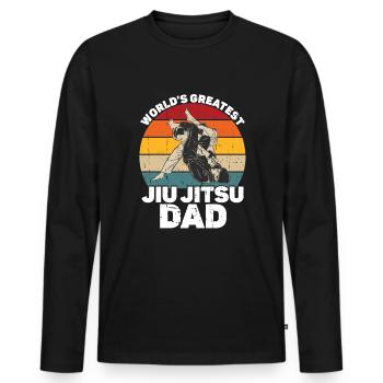 Jiu Jitsu Dad Gi Jiu - Männer Premium Bio Langarmshirt - Schwarz - Vorne - Nico (187cm)