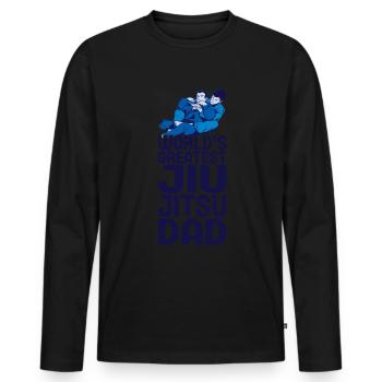 Jiu Jitsu Dad Gi Jiu - Men's Premium Organic Long Sleeve Shirt - black - Front - Nico (187cm)