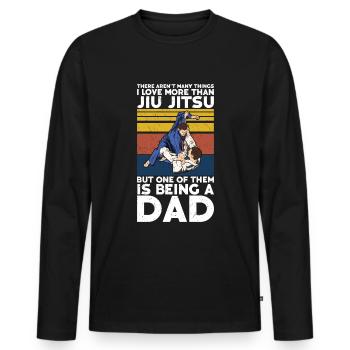 Jiu Jitsu Dad Gi Jiu - Men's Premium Organic Long Sleeve Shirt - black - Front - Nico (187cm)