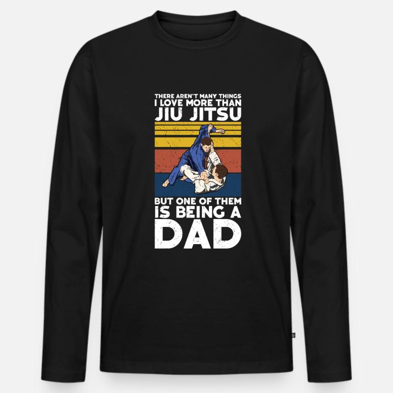 Jiu Jitsu Dad Gi Jiu - Männer Premium Bio Langarmshirt - Schwarz