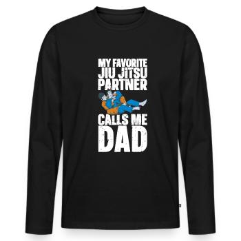 Jiu Jitsu Dad Gi Jiu - Men's Premium Organic Long Sleeve Shirt - black - Front - Nico (187cm)