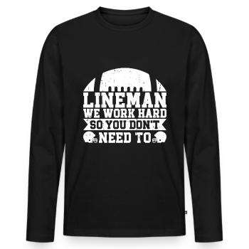 Lineman Football Player Offensive Defensive - Männer Premium Bio Langarmshirt - Schwarz - Vorne - Nico (187cm)