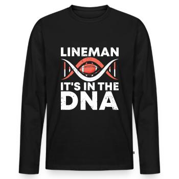 Lineman Football Player Offensive Defensive - Männer Premium Bio Langarmshirt - Schwarz - Vorne - Nico (187cm)