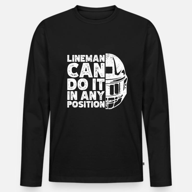 Lineman Football Player Offensive Defensive - Männer Premium Bio Langarmshirt - Schwarz