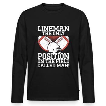 Lineman Football Player Offensive Defensive - Männer Premium Bio Langarmshirt - Schwarz - Vorne - Nico (187cm)