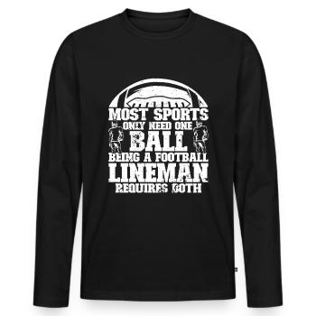 Lineman Football Player Offensive Defensive - Männer Premium Bio Langarmshirt - Schwarz - Vorne - Nico (187cm)