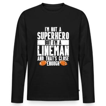 Lineman Football Player Offensive Defensive - Männer Premium Bio Langarmshirt - Schwarz - Vorne - Nico (187cm)