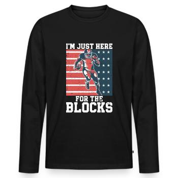 Lineman Football Player Offensive Defensive - Männer Premium Bio Langarmshirt - Schwarz - Vorne - Nico (187cm)