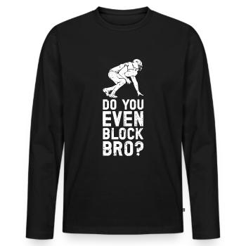 Lineman Football Player Offensive Defensive - Männer Premium Bio Langarmshirt - Schwarz - Vorne - Nico (187cm)