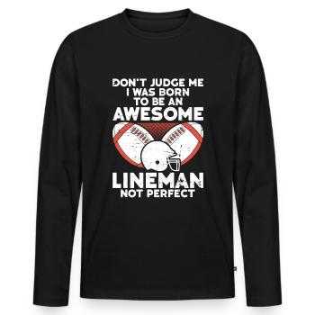 Lineman Football Player Offensive Defensive - Männer Premium Bio Langarmshirt - Schwarz - Vorne - Nico (187cm)