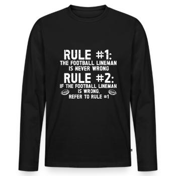 Lineman Football Player Offensive Defensive - Männer Premium Bio Langarmshirt - Schwarz - Vorne - Nico (187cm)