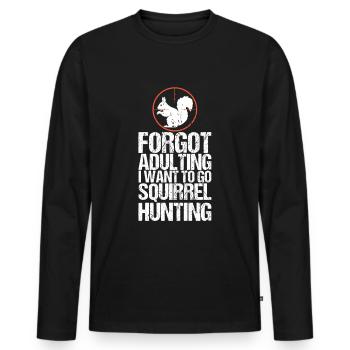 Squirrel hunting - Men's Premium Organic Long Sleeve Shirt - black - Front - Nico (187cm)