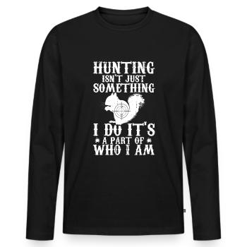 Squirrel hunting - Men's Premium Organic Long Sleeve Shirt - black - Front - Nico (187cm)
