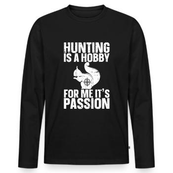 Squirrel hunting - Men's Premium Organic Long Sleeve Shirt - black - Front - Nico (187cm)