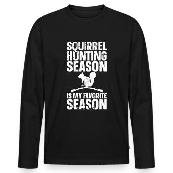 Squirrel hunting - Men's Premium Organic Long Sleeve Shirt - black - Front - Nico (187cm)