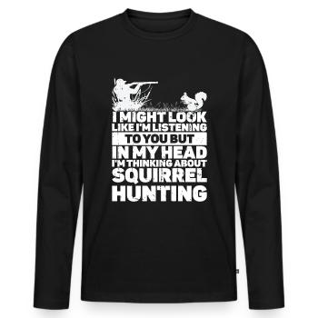 Squirrel hunting - Men's Premium Organic Long Sleeve Shirt - black - Front - Nico (187cm)