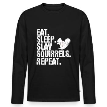 Squirrel hunting - Men's Premium Organic Long Sleeve Shirt - black - Front - Nico (187cm)