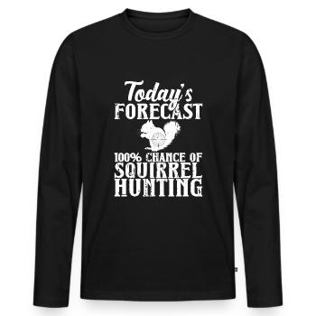 Squirrel hunting - Men's Premium Organic Long Sleeve Shirt - black - Front - Nico (187cm)